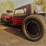 <strong class='magnific-title'>ratskull</strong> I started with a traxxas funny car chassis and shortened it and modified from there. Has Proline 3396-00 RAT ROD body and Proline wheels and tires in the rear. Powered by a brushless sensored Trinity 4.5t 550 motor and MMP esc. Stainless headers and steering linkage were hand fabricated as were many other parts.